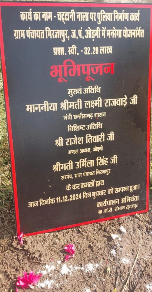 पुलिया निर्माण कार्य का भूमिपूजन 